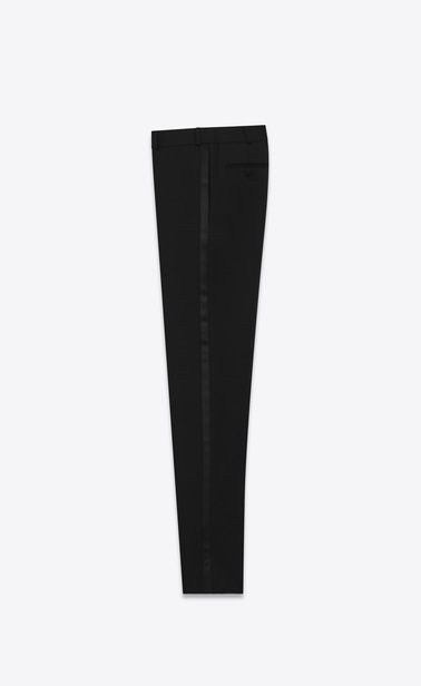 Tuxedo straight pants in grain de poudre Saint Laurent